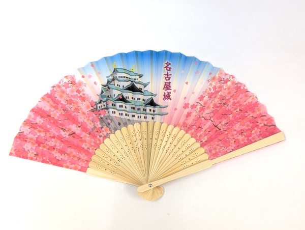 扇子　名古屋城と桜   