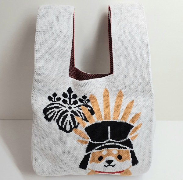 豆しばニットバッグ　豊臣秀吉